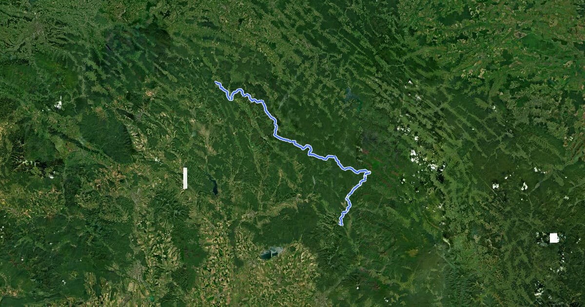 Маршрут Via Slovakia (Ubľa - Dukla) на спутниковом снимке