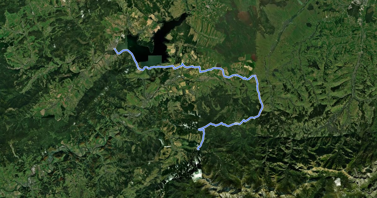 Маршрут Via Slovakia (Zuberec - Námestovo) на спутниковом снимке