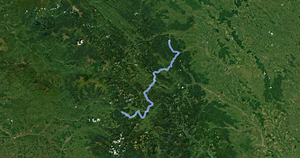 Маршрут Via Transilvanica Bucovina на спутниковом снимке