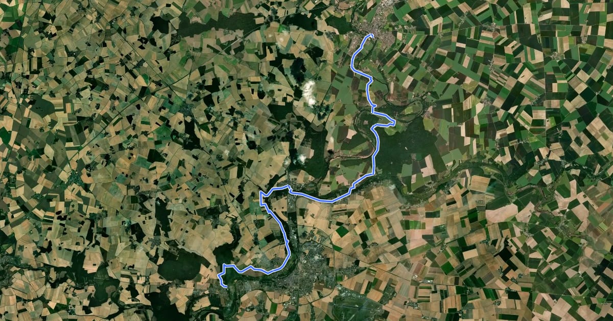 Маршрут Via Turonensis, Bonneval à Saint-Denis-les-Ponts на спутниковом снимке