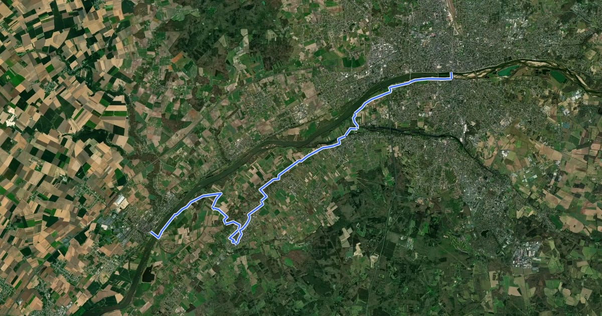Маршрут Via Turonensis par Orléans, Orléans - Meung-sur-Loire на спутниковом снимке