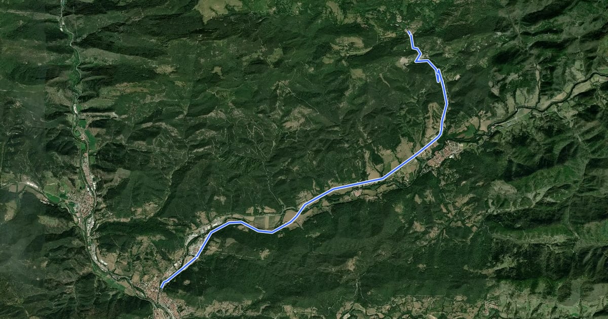 Маршрут Via Verda del Ferro i del Carbó на спутниковом снимке