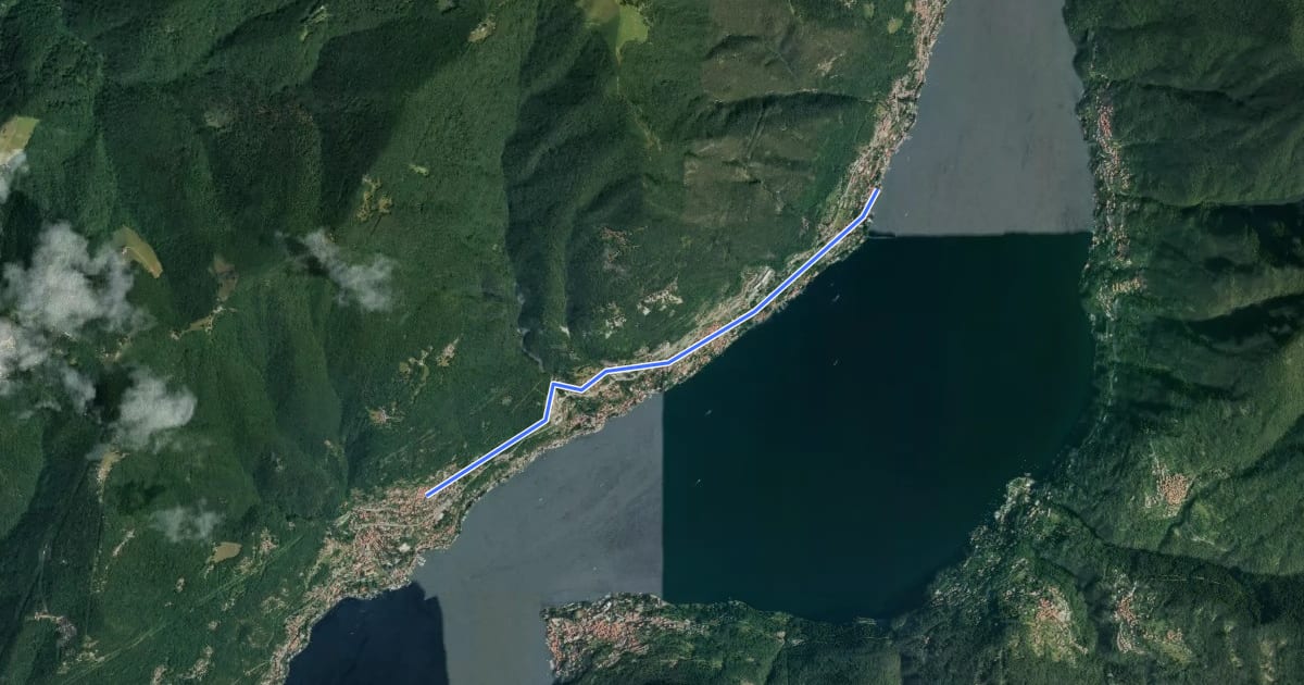 Маршрут Via Verde на спутниковом снимке