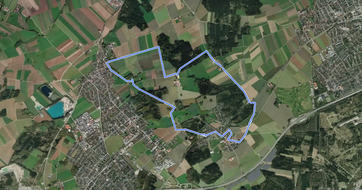 Маршрут Via Zeitreise Gelbe Route на спутниковом снимке