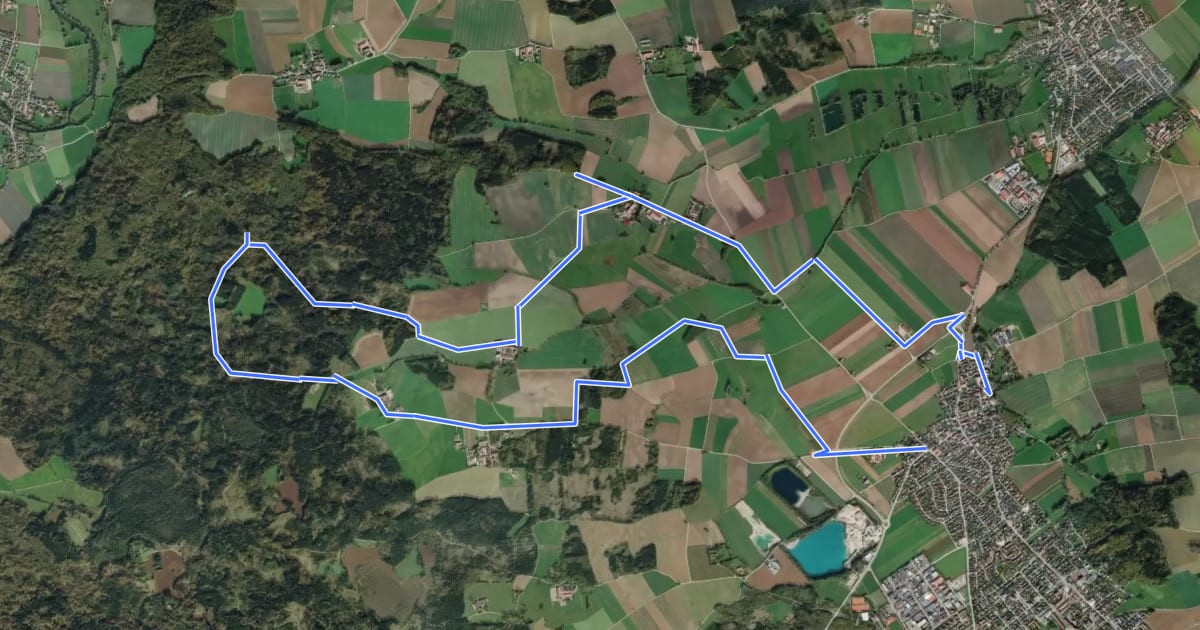 Маршрут Via Zeitreise Rote Route на спутниковом снимке
