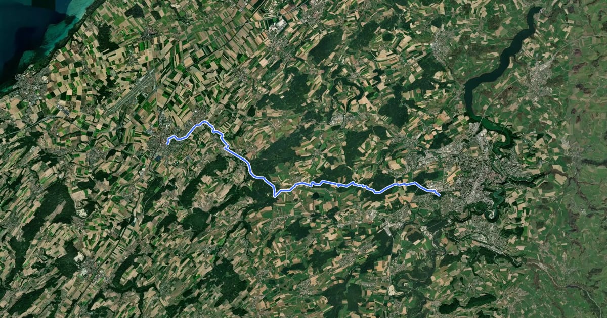 Маршрут ViaJacobi - Fribourg (Villars-sur-Glâne)–Payerne на спутниковом снимке