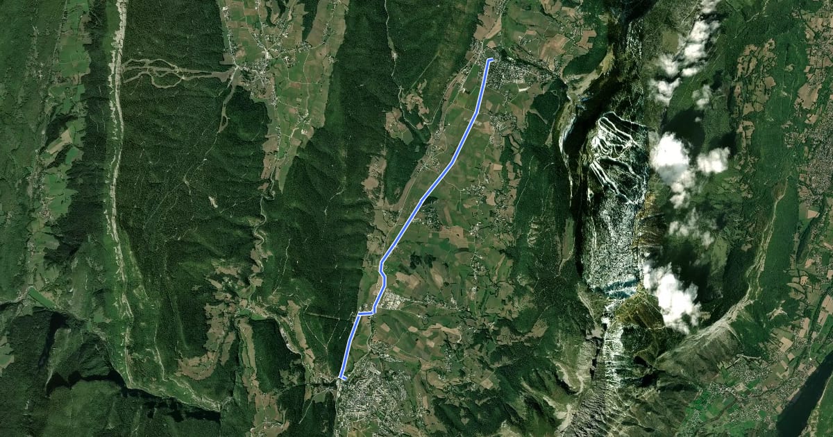 Маршрут ViaVercors : Lans en Vercors - Villard de Lans на спутниковом снимке