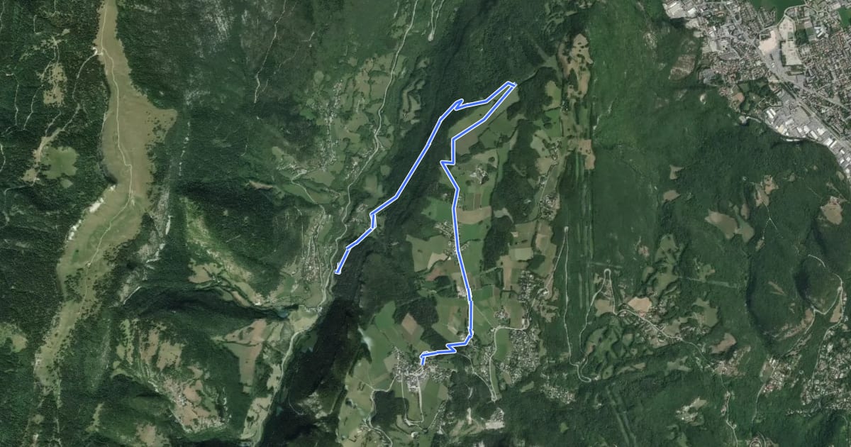 Маршрут ViaVercors: Saint-Nizier-du-Moucherotte à Engins на спутниковом снимке