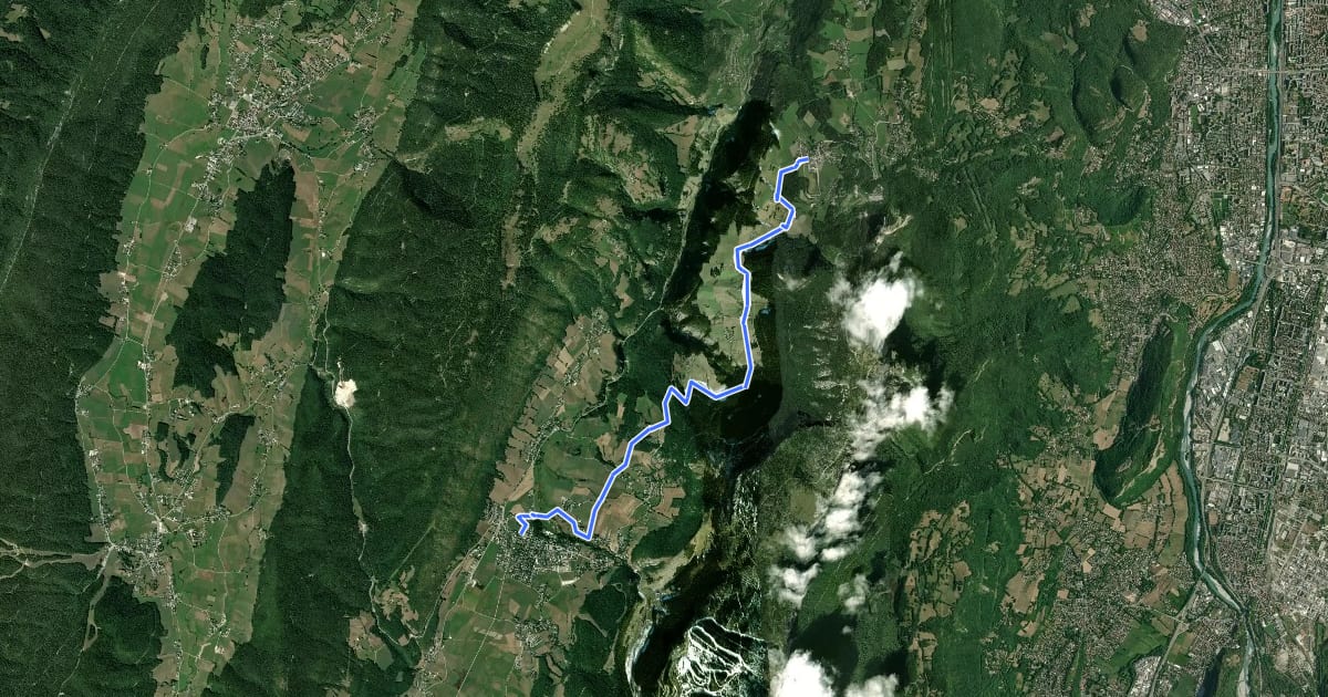 Маршрут ViaVercors : St Nizier du Moucherotte - Lans en Vercors на спутниковом снимке