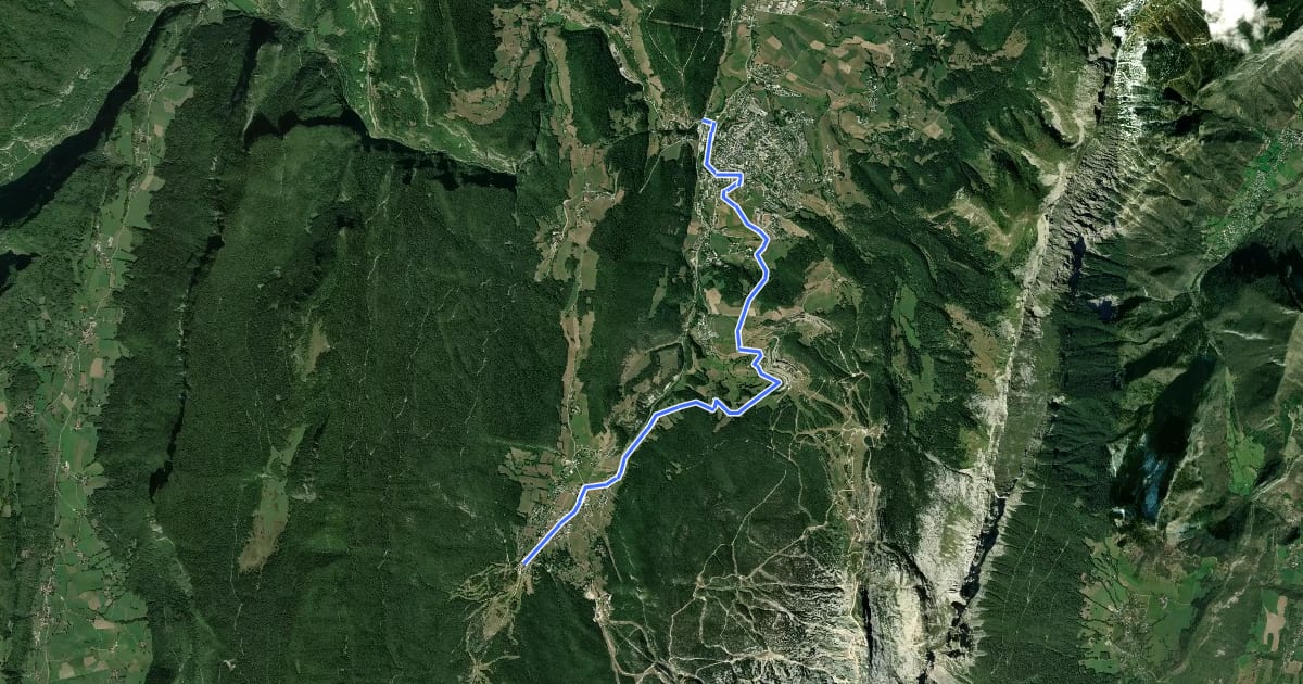 Маршрут ViaVercors : Villard de Lans - Corrençon en Vercors на спутниковом снимке