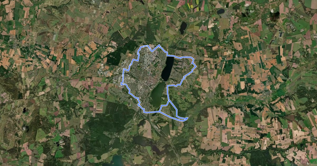 Маршрут Viborg Rundt на спутниковом снимке
