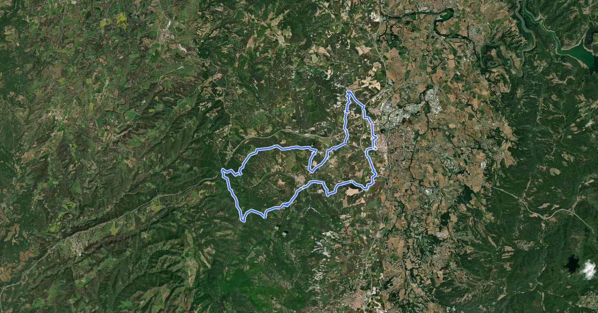 Маршрут Vic – Gurb – Ermita de Santa Sebastià – Fontfreda – Santa Eulàlia de Riuprimer – Vic на спутниковом снимке
