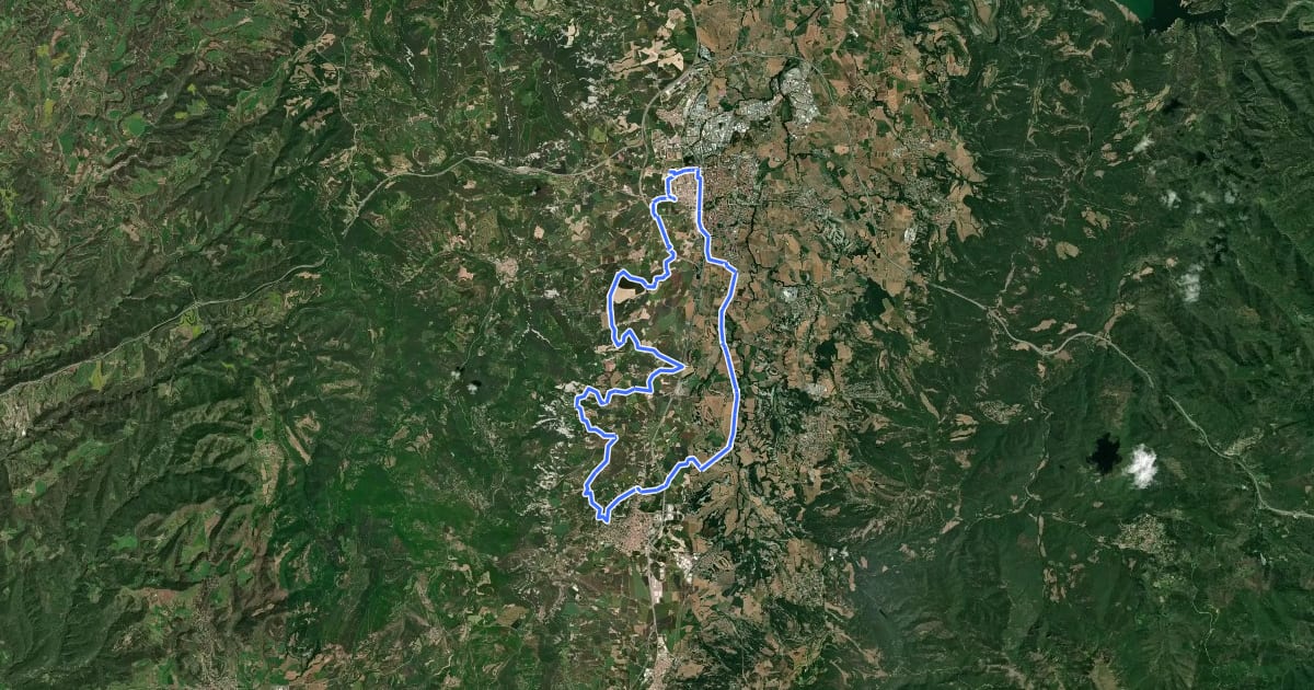 Маршрут Vic – Malla - Tona – Múnter – La Guixa – Vic на спутниковом снимке