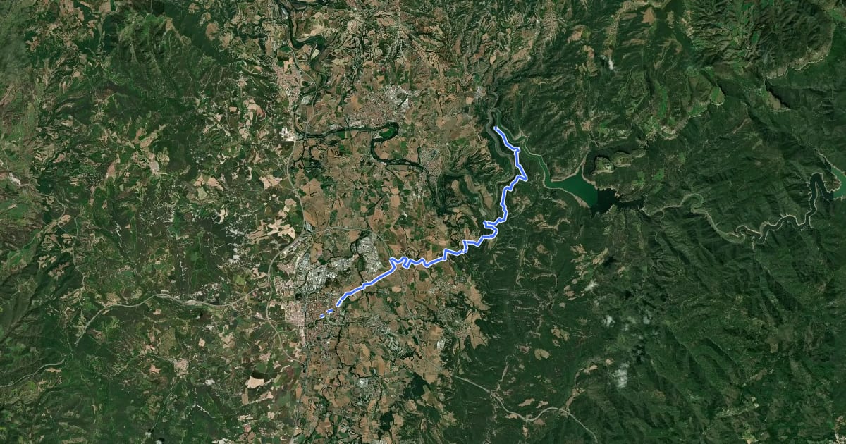 Маршрут Vic-Sant Pere de Casserres на спутниковом снимке