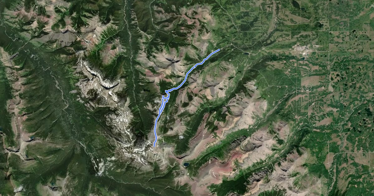 Маршрут Victoria Ridge Route на спутниковом снимке