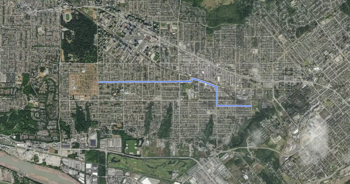 Маршрут Victory Bikeway на спутниковом снимке