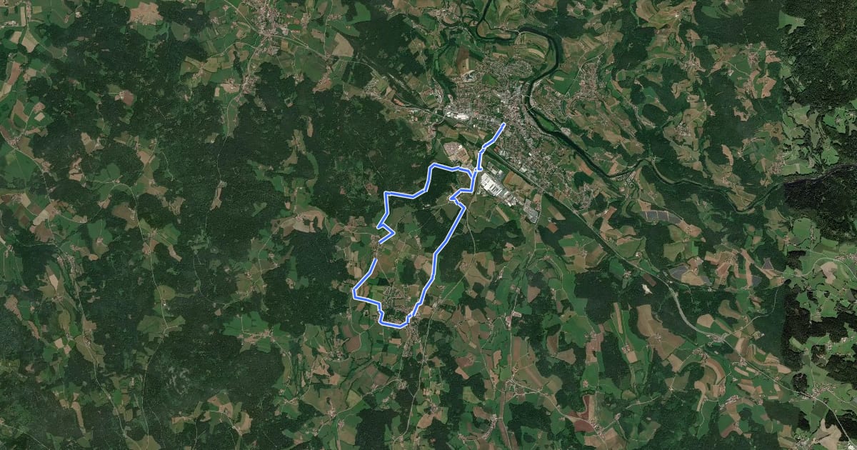 Маршрут Viechtach, Rundweg Nr. 13 на спутниковом снимке