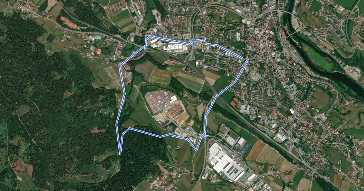 Маршрут Viechtach, Rundweg Nr. 3 на спутниковом снимке