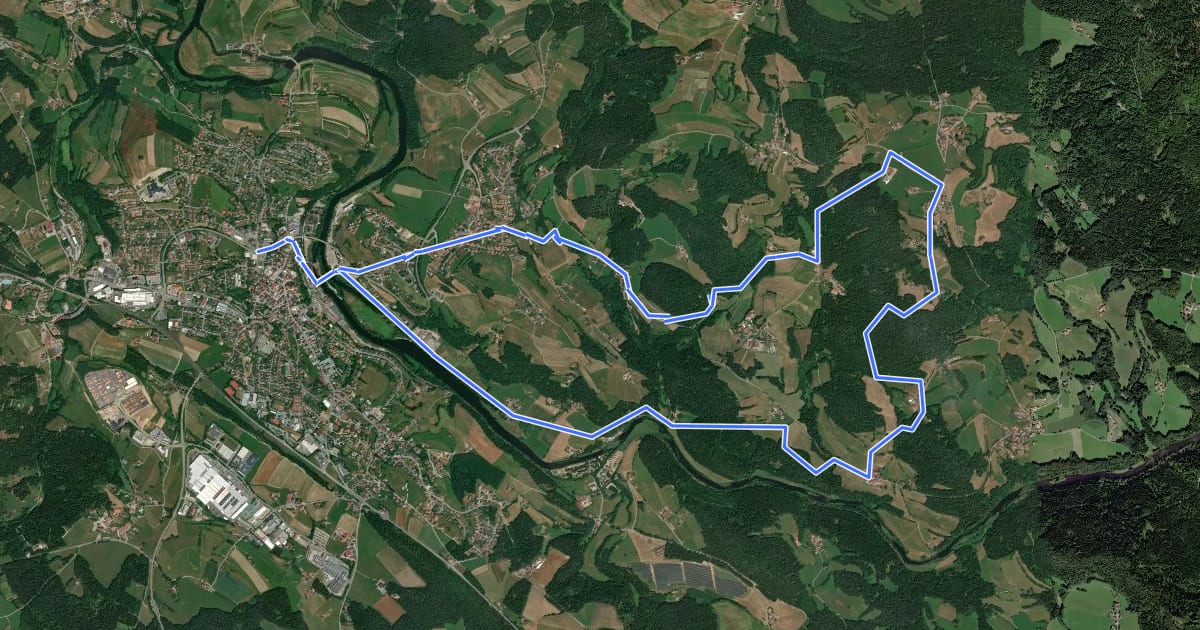 Маршрут Viechtach, Rundweg Nr. 4 на спутниковом снимке