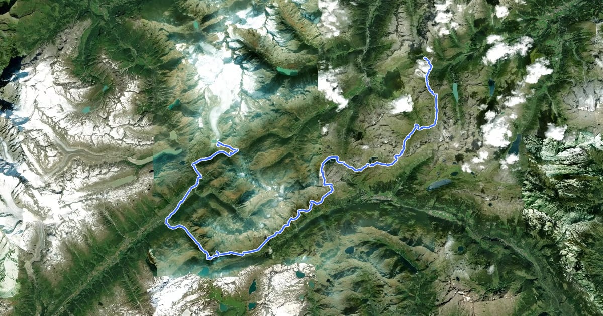 Маршрут Vier-Quellen-Weg на спутниковом снимке
