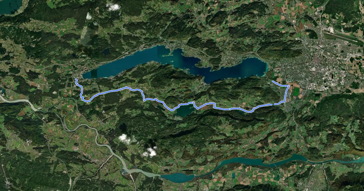 Маршрут Vier-Seental-Radweg на спутниковом снимке