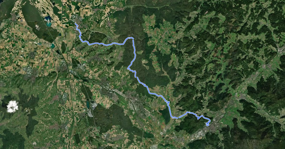 Маршрут Vierburgenweg на спутниковом снимке