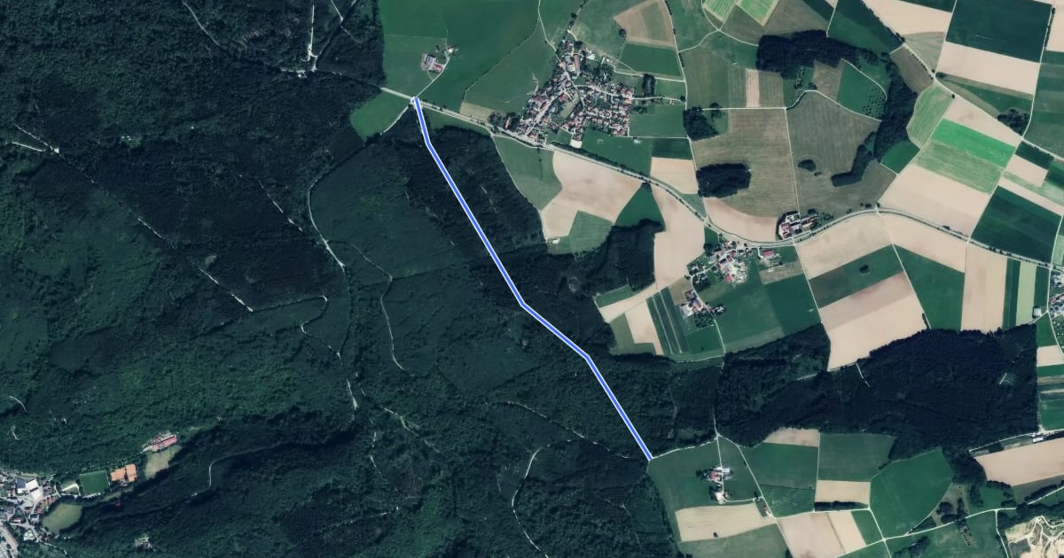 Маршрут Vierwegzeiger - Hohenberg на спутниковом снимке