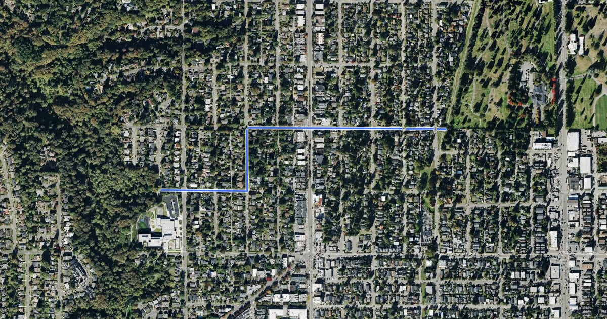 Маршрут Viewlands Elementary School Neighborhood Greenway Connection на спутниковом снимке
