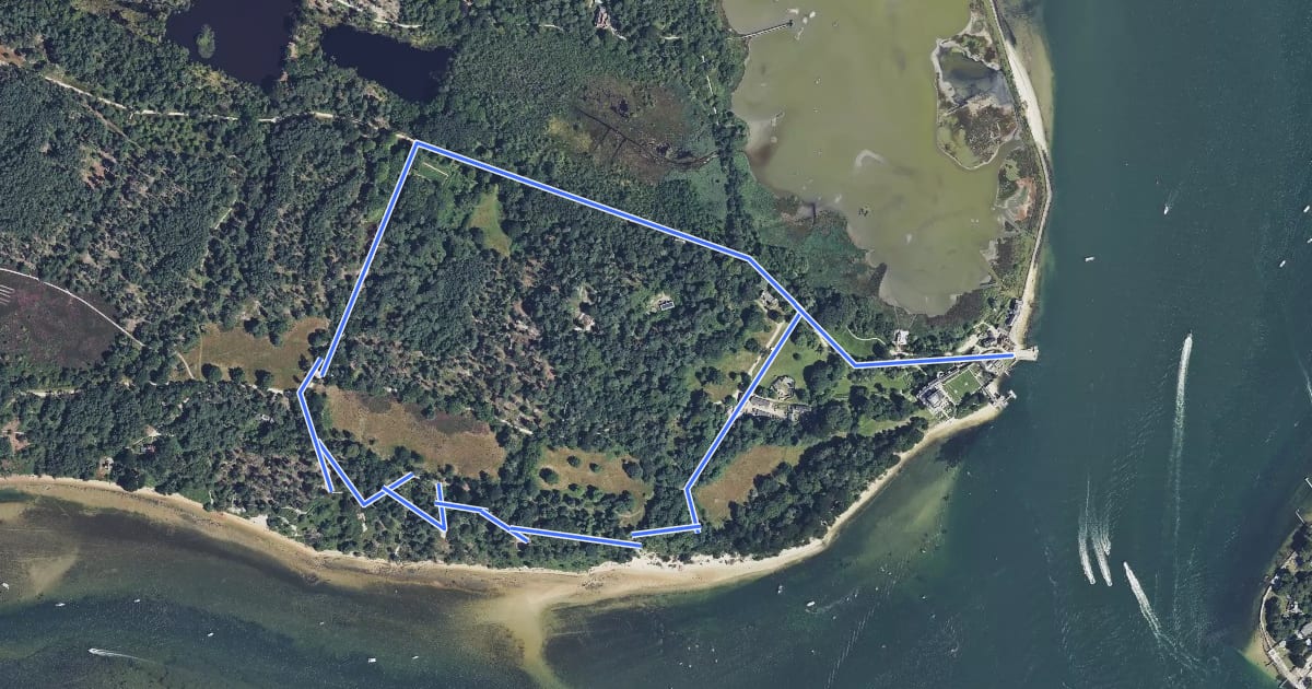 Маршрут Viewpoints and Woodland Walk, Brownsea Island на спутниковом снимке