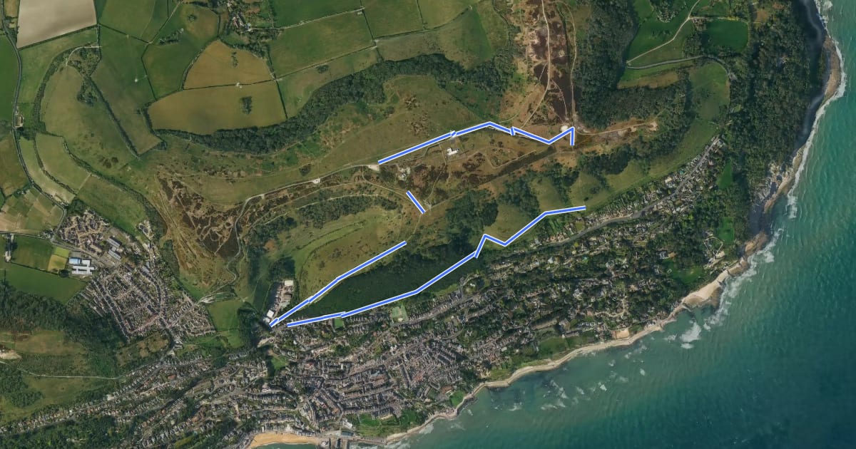 Маршрут Views of Ventor Walking Trail, Isle of Wight на спутниковом снимке