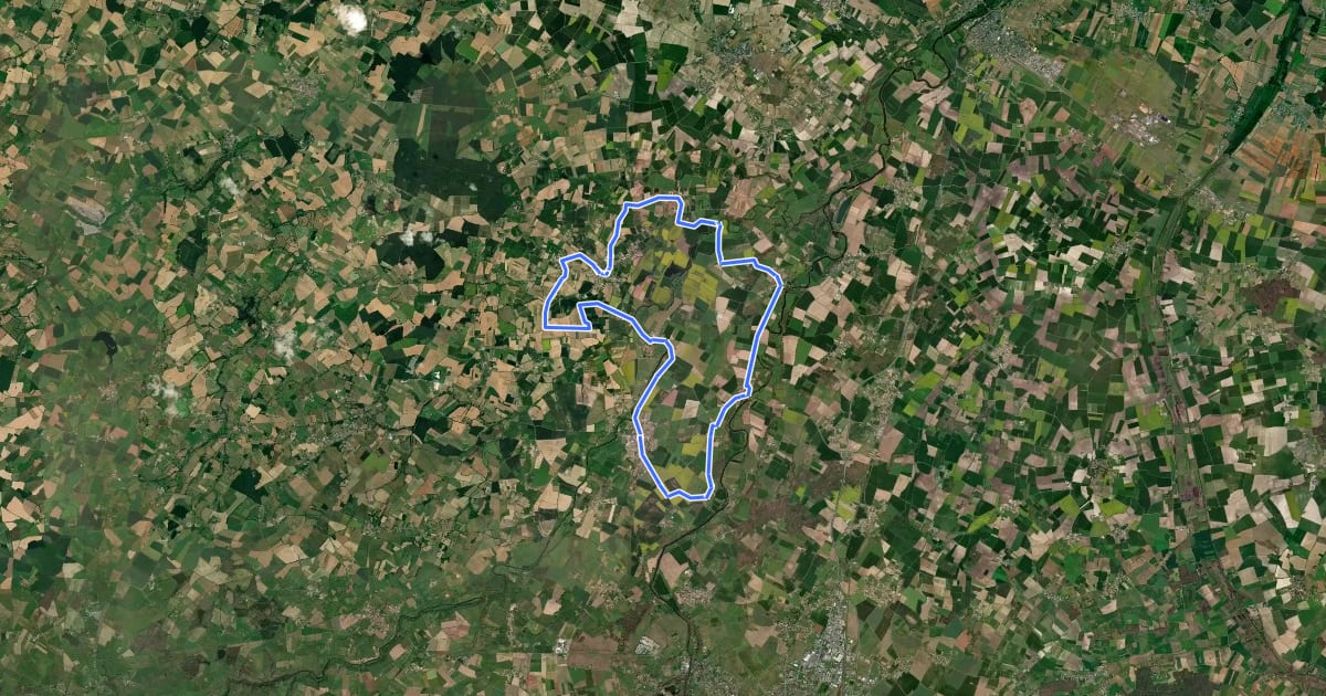 Маршрут Vignes et ponts en Argentonnais на спутниковом снимке