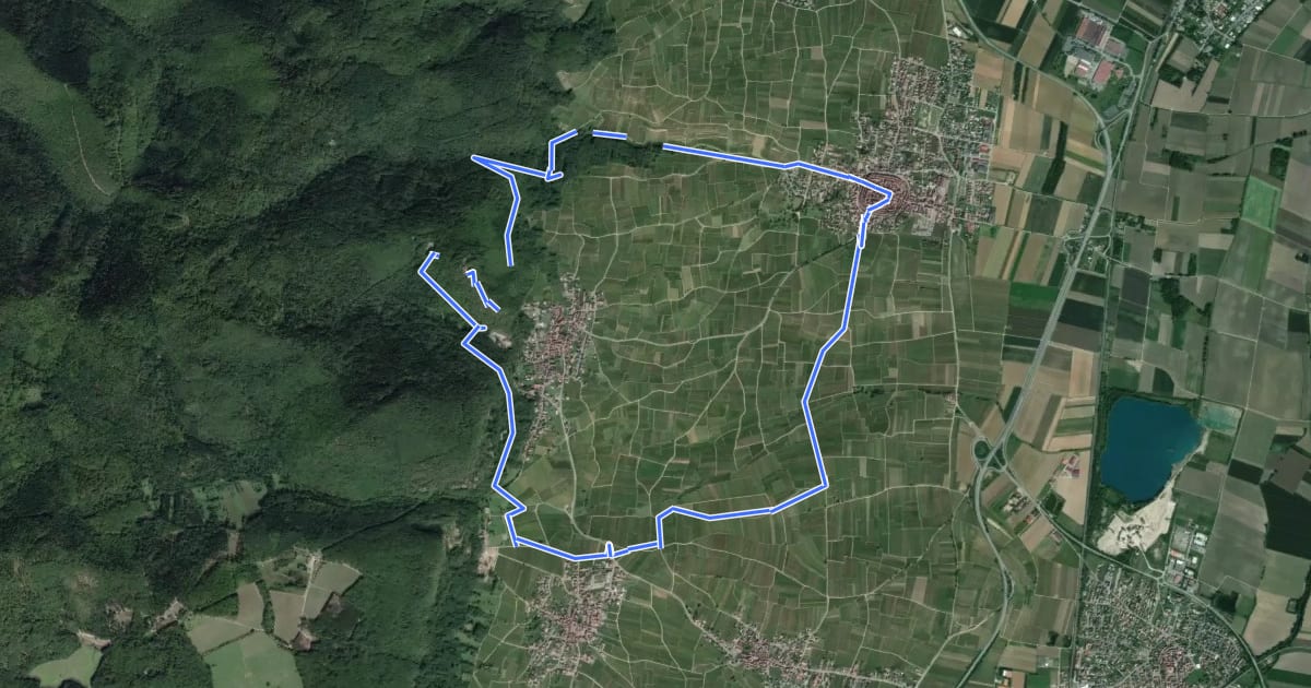 Маршрут Vignoble et Châteaux на спутниковом снимке