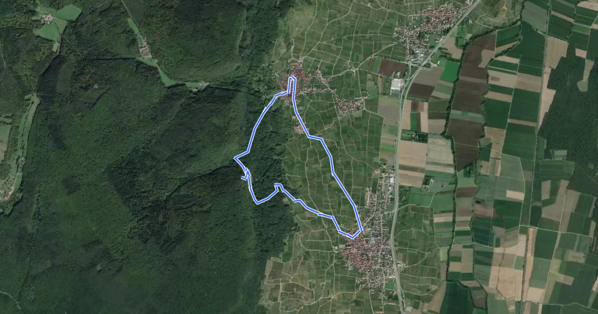 Маршрут Vignoble et Spiritualité на спутниковом снимке