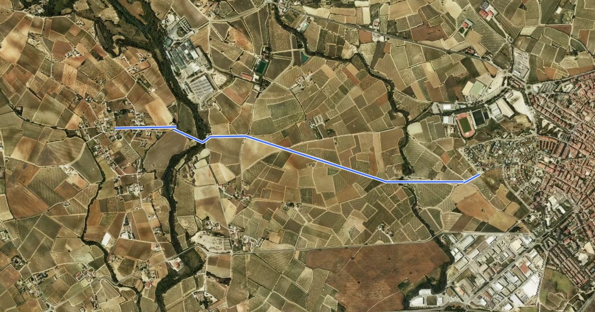 Маршрут Vilafranca - La Bleda pel Camí de la Bleda на спутниковом снимке
