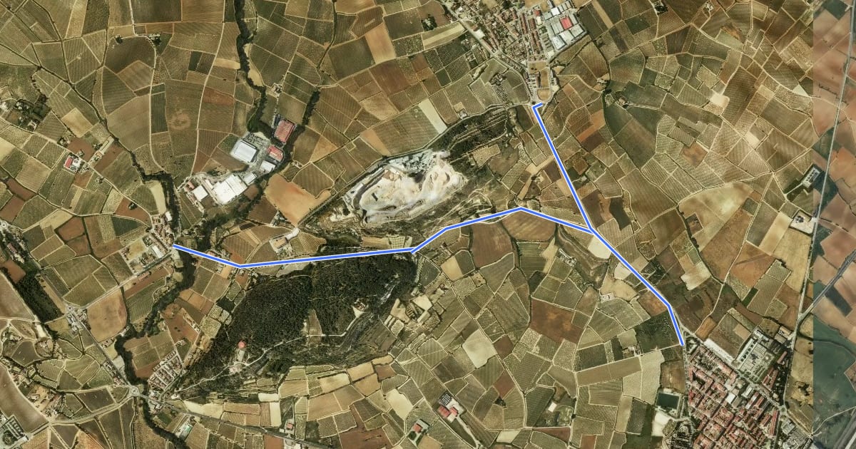 Маршрут Vilafranca - Pacs pel Camí de Pacs (des de Av. Pelegrina) на спутниковом снимке