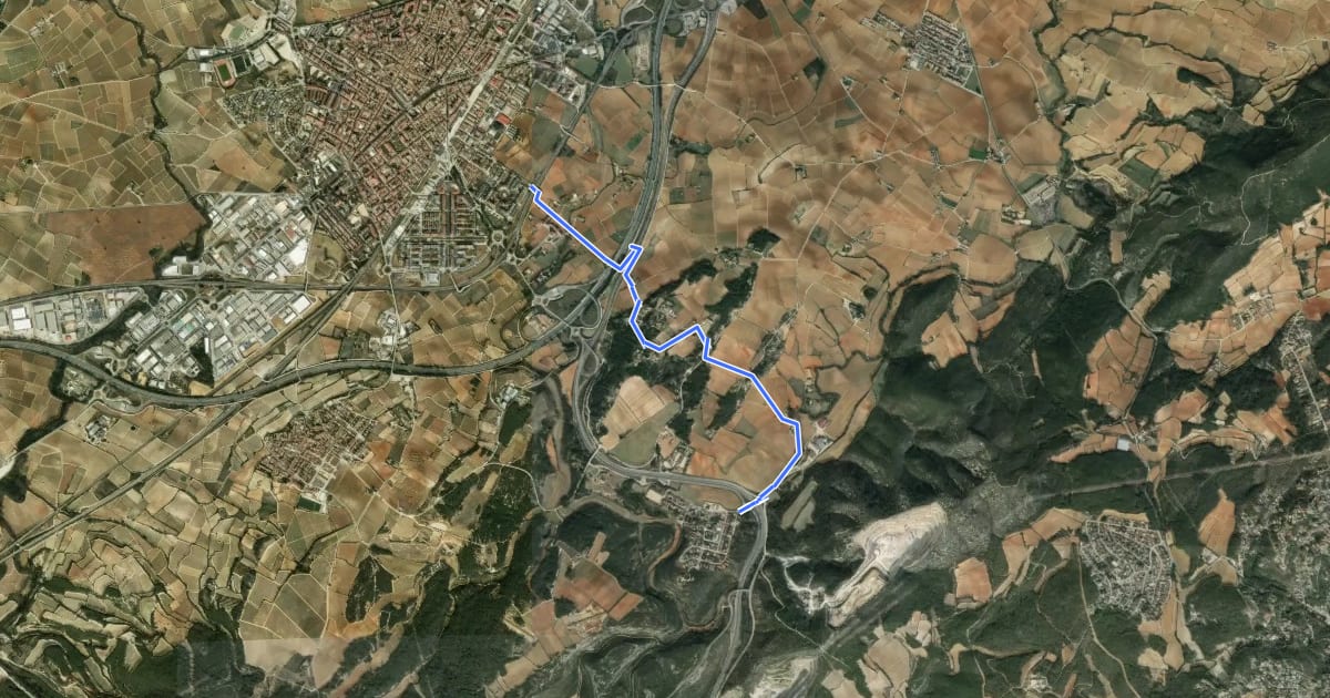 Маршрут Vilafranca - Sant Miquel d'Olèrdola pel camí de la Serreta на спутниковом снимке
