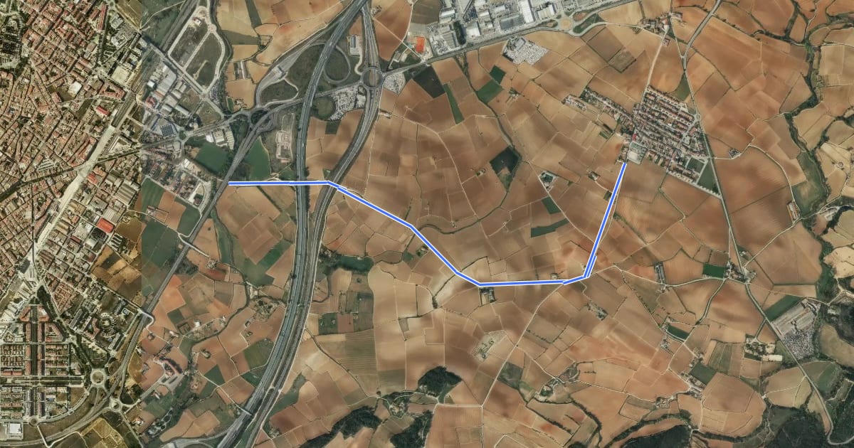 Маршрут Vilafranca - Sant Pere Molanta pel Camí de Melió на спутниковом снимке