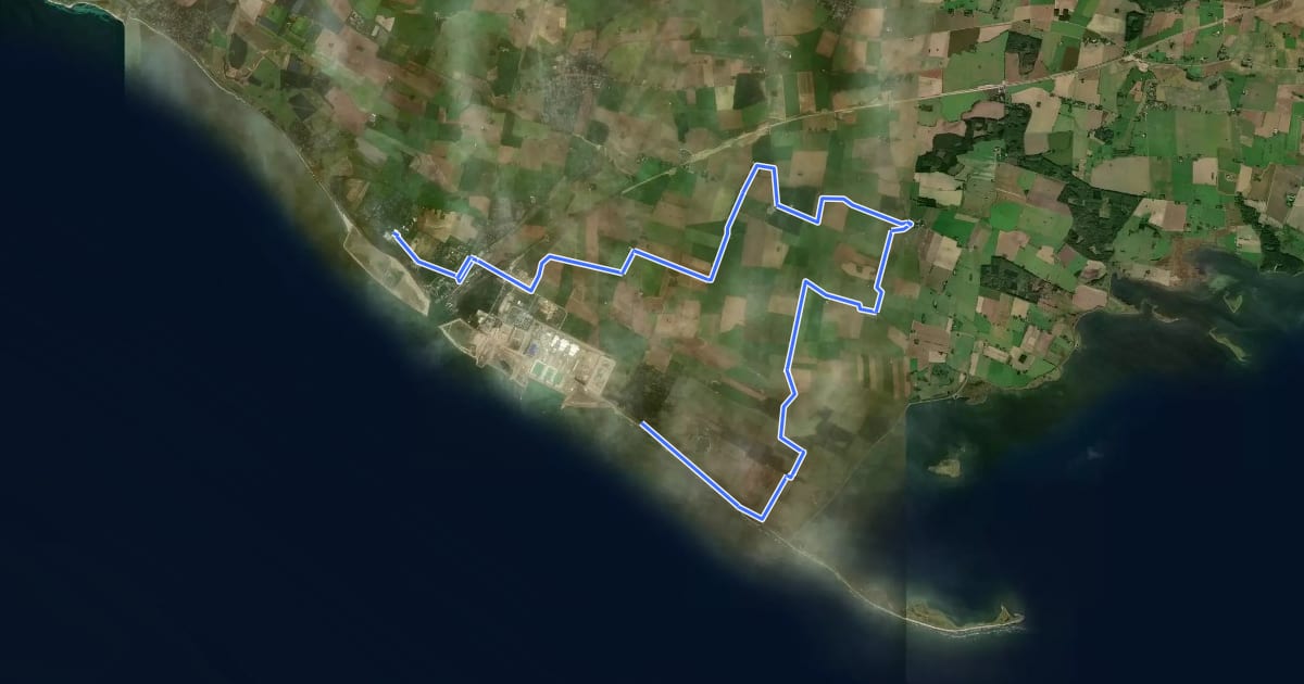 Маршрут Vilde Heste на спутниковом снимке