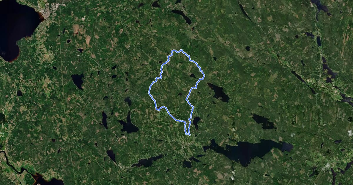 Маршрут Vildmarksleden (Bjursås) на спутниковом снимке