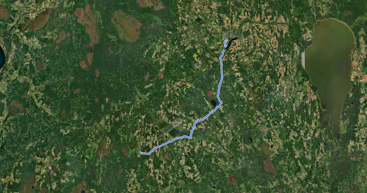 Маршрут Viljandi - Mõisaküla 45km на спутниковом снимке