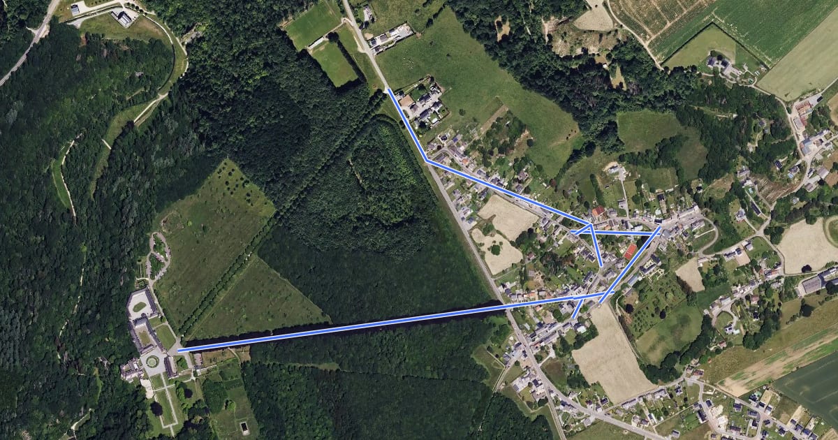 Маршрут Village de Modave на спутниковом снимке