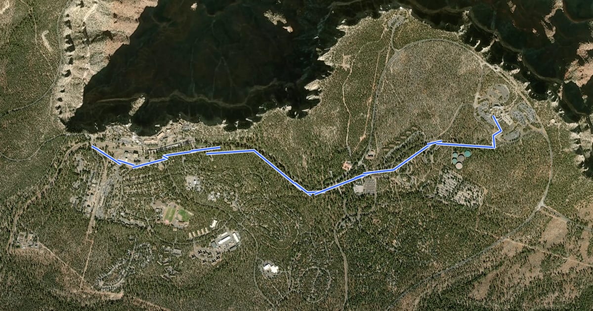 Маршрут Village Greenway на спутниковом снимке