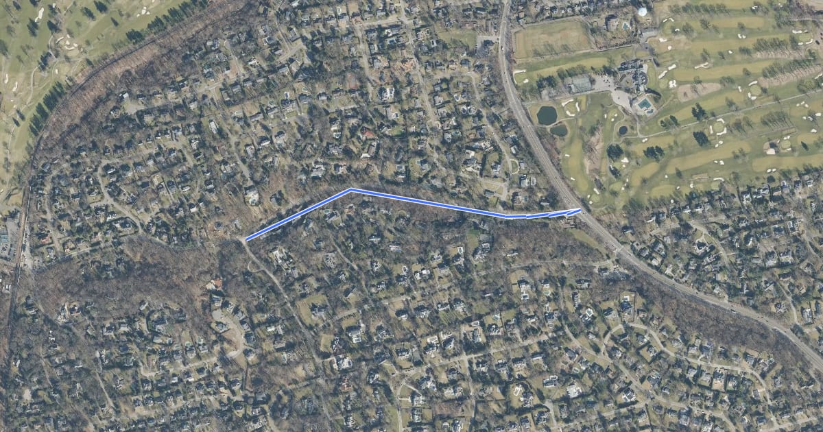 Маршрут Village of Flower Hill Bikeway на спутниковом снимке