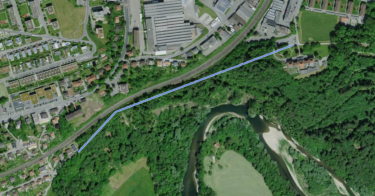 Маршрут Villars-sur-Gâne Planafaye - Fribourg Beau-Site на спутниковом снимке