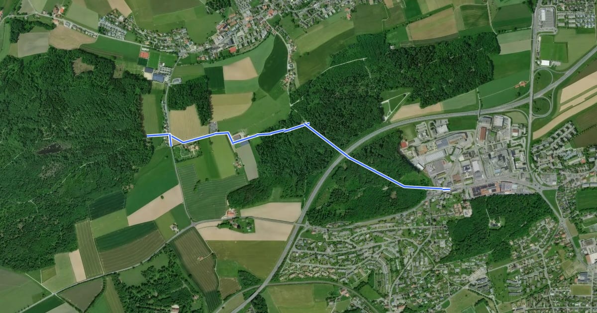 Маршрут Villars-sur-Glâne Moncor - Corminboeuf Village Suisse на спутниковом снимке
