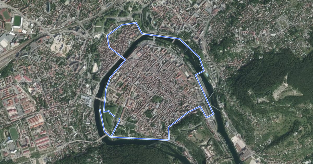 Маршрут Ville Forte на спутниковом снимке