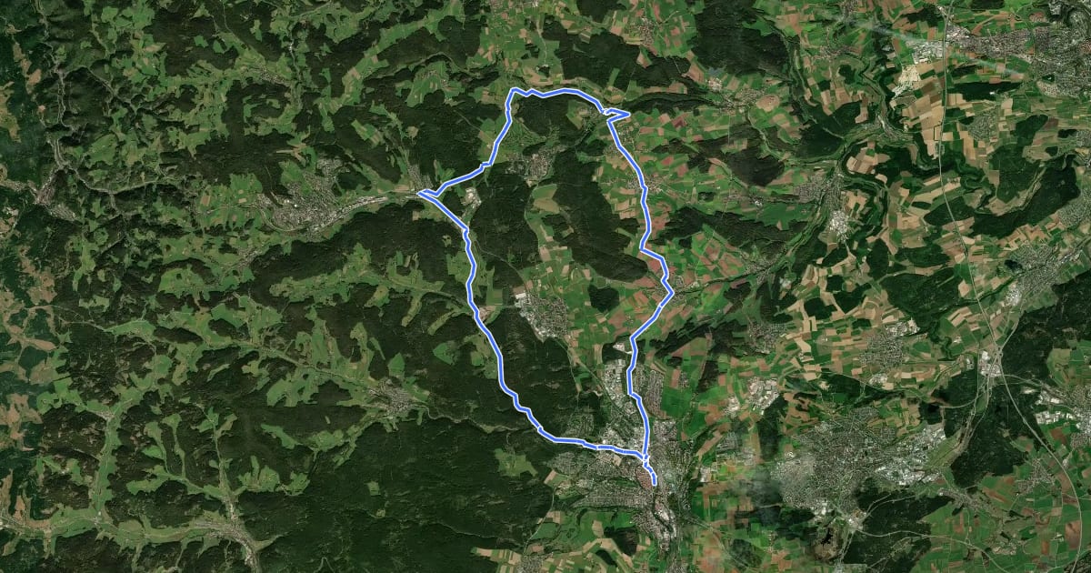 Маршрут Villingen-Route на спутниковом снимке