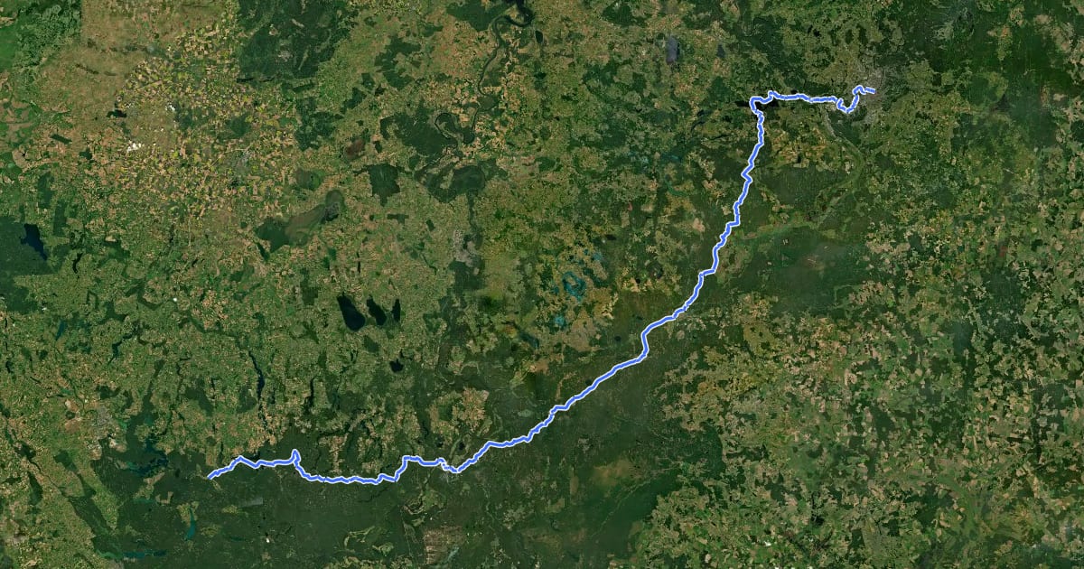Маршрут Vilnius-Vygriai на спутниковом снимке