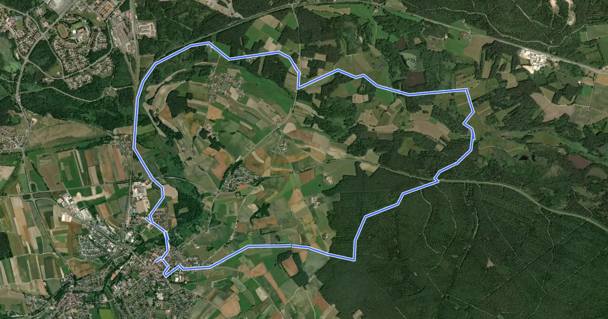 Маршрут Vilsecker Muldenweg на спутниковом снимке
