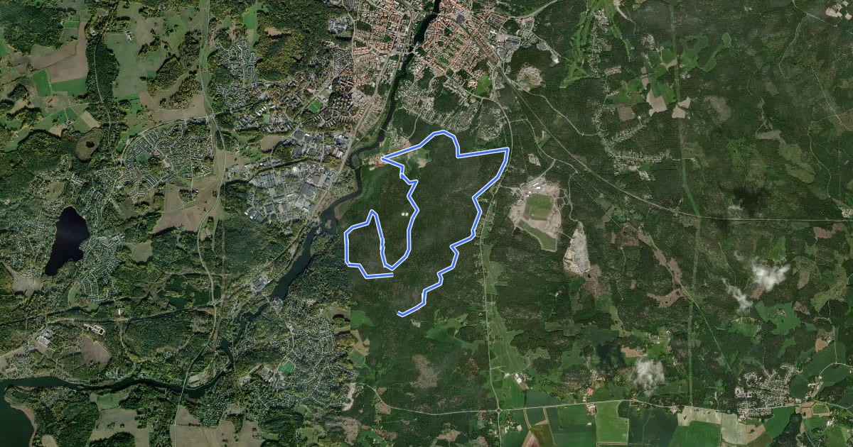 Маршрут Vilsta MTB на спутниковом снимке